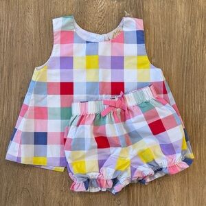 The Beaufort Bonnet Company Pink Multi-Color Gingham Two-Piece Set